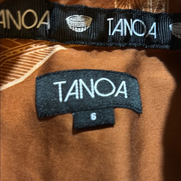 Tanoa Boys' Brown Leaf Print aloha Shirt 6 - Picture 4 of 5